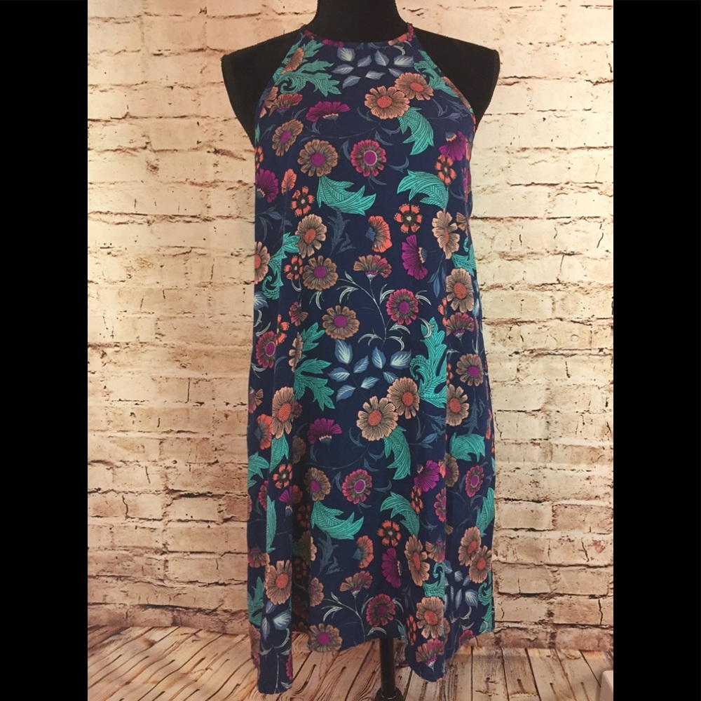 ANTHROPOLOGIE EVERLY Dress Floral Racerback Small